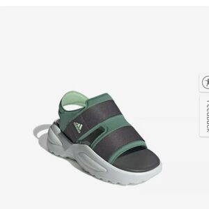 Adidas Kids Green and Black Mehana Sandals 5 NIB